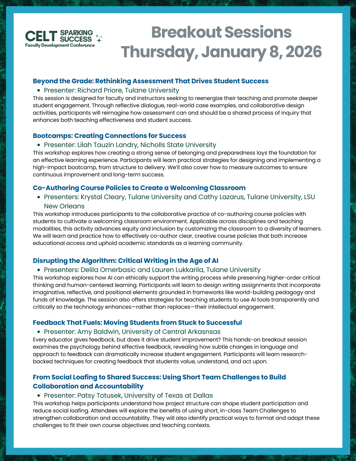 Sparking Success sessions 25-26